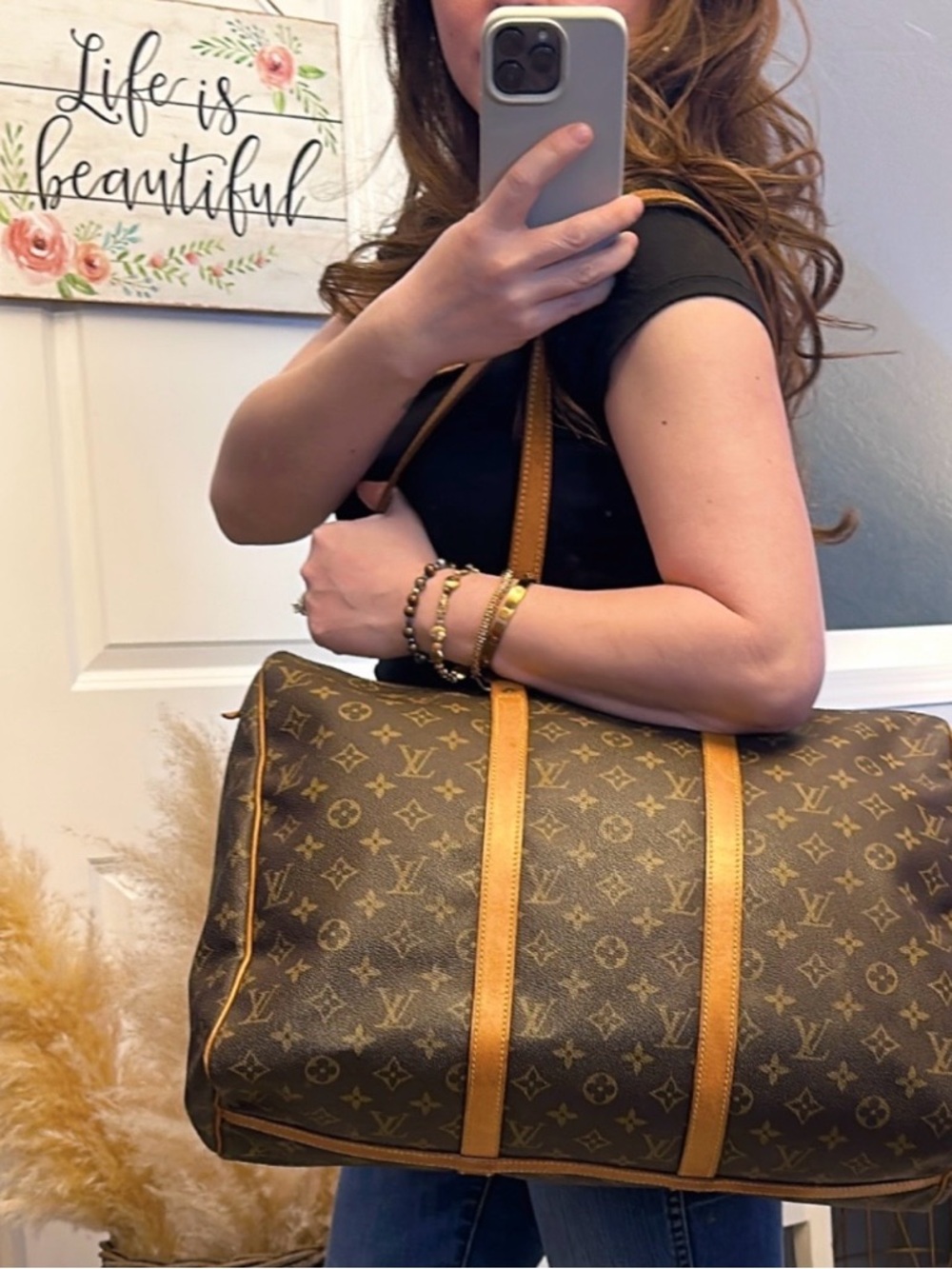 Louis Vuitton Monogram Canvas Brown & Tan tote / weekender travel bag - Picture 16 of 16